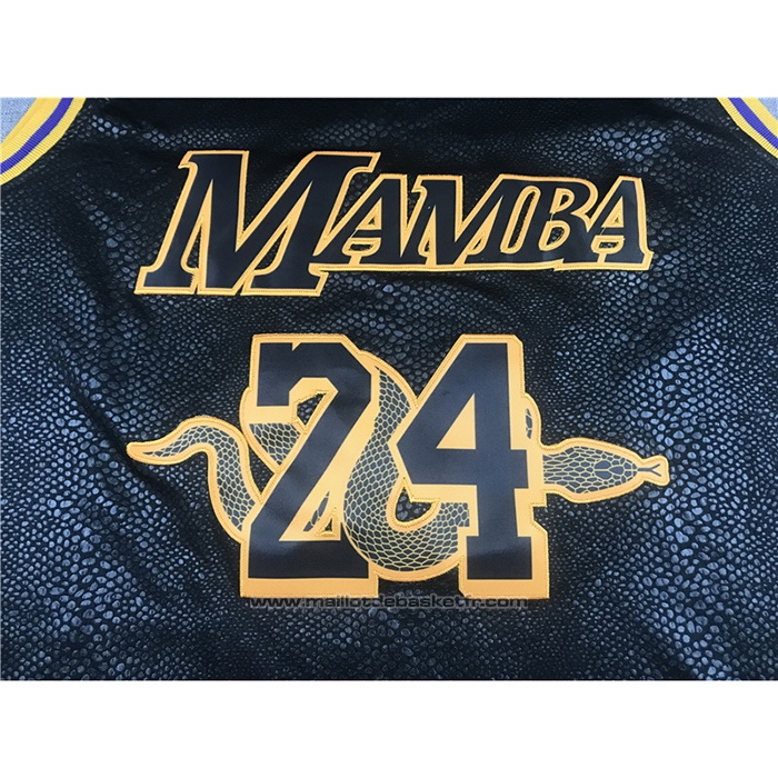 Maillot Los Angeles Lakers Kobe Bryant #24 8 Black Mamba Noir